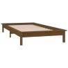 Cadre de lit à LED sans matelas 75x190 cm bois massif 