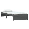 Cadre de lit sans matelas gris bois massif 75x190 cm 