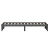 Cadre de lit sans matelas gris bois massif 75x190 cm 