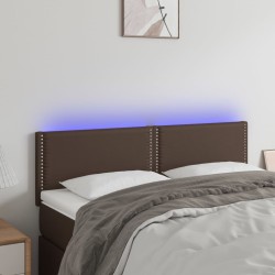 Tête de lit à LED Marron 144x5x78/88 cm Similicuir 