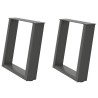 Pieds de table basse en U, 2 pièces, anthracite, 50 x (42-43) cm, acier 