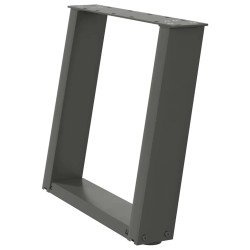 Pieds de table basse en U, 2 pièces, anthracite, 50 x (42-43) cm, acier 