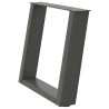 Pieds de table basse en U, 2 pièces, anthracite, 50 x (42-43) cm, acier 