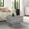 Table d'appoint et LED sonoma gris 40x40x30cm bois d'ingénierie 