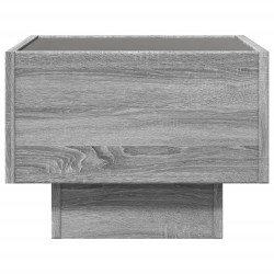 Table d'appoint et LED sonoma gris 40x40x30cm bois d'ingénierie 