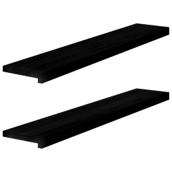 Appuis de fenêtre 2 pcs marron foncé bois de chêne massif 