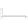 Cadre de lit métal sans matelas et tête de lit blanc 107x203 cm 