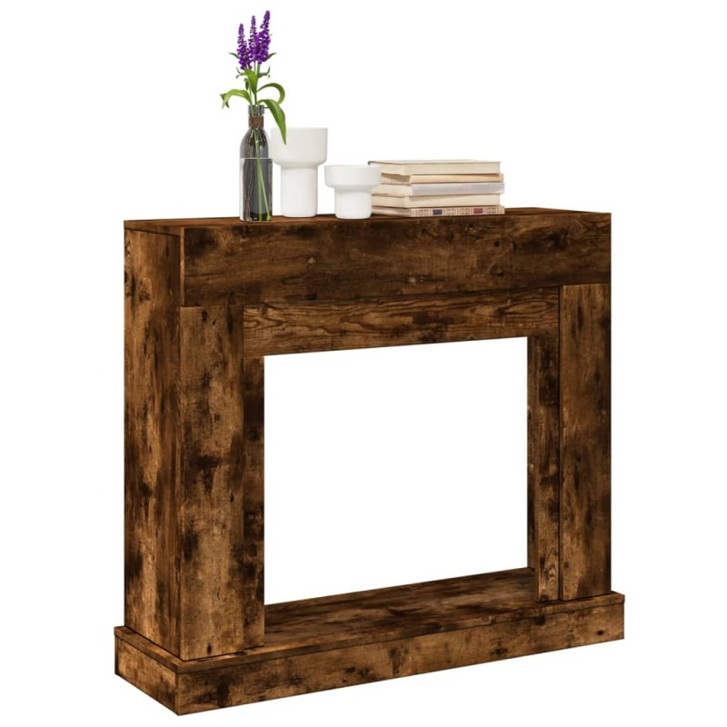 Cadre de cheminée chêne fumé 100x30x87,5 cm bois d'ingénierie 