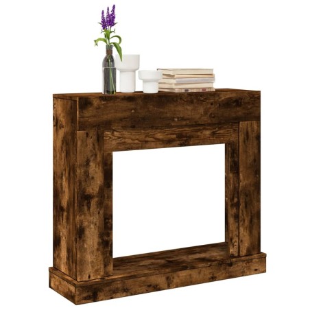 Cadre de cheminée chêne fumé 100x30x87,5 cm bois d'ingénierie 