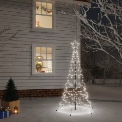 Sapin de Noël avec piquet Blanc froid 200 LED 180 cm 