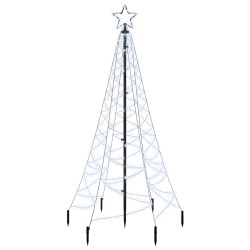 Sapin de Noël avec piquet Blanc froid 200 LED 180 cm 