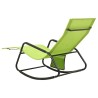 Chaise longue acier et textilène vert 