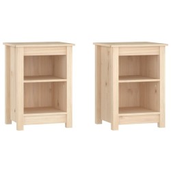 Tables de chevet 2 pcs 40x35x55 cm Bois de pin solide 