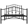 Cadre de lit métal sans matelas avec pied de lit noir 100x190cm 