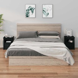 Tables de chevet 2 pcs Noir 40x35x49 cm Bois de pin massif 