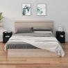 Tables de chevet 2 pcs Noir 40x35x49 cm Bois de pin massif 