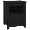 Tables de chevet 2 pcs Noir 40x35x49 cm Bois de pin massif 