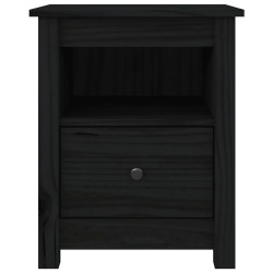 Tables de chevet 2 pcs Noir 40x35x49 cm Bois de pin massif 