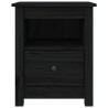 Tables de chevet 2 pcs Noir 40x35x49 cm Bois de pin massif 