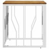Table basse argenté acier inoxydable et bois massif d'acacia 