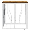 Table basse argenté acier inoxydable et bois massif d'acacia 