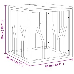 Table basse argenté acier inoxydable et bois massif d'acacia 