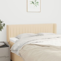 Tête de lit avec oreilles Crème 147x16x78/88 cm Tissu 