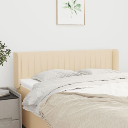 Tête de lit avec oreilles Crème 147x16x78/88 cm Tissu 
