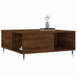 Table basse chêne marron 80x80x36,5 cm bois d'ingénierie 