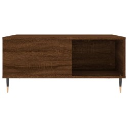 Table basse chêne marron 80x80x36,5 cm bois d'ingénierie 