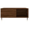 Table basse chêne marron 80x80x36,5 cm bois d'ingénierie 