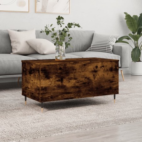 Table basse Chêne fumé 90x44,5x45 cm Bois d'ingénierie 