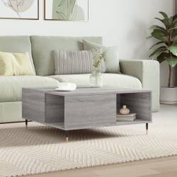 Table basse sonoma gris 80x80x36,5 cm bois d'ingénierie 