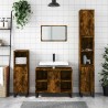 Armoire salle de bain chêne fumé 80x33x60cm bois d'ingénierie 