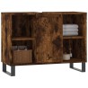 Armoire salle de bain chêne fumé 80x33x60cm bois d'ingénierie 