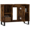 Armoire salle de bain chêne fumé 80x33x60cm bois d'ingénierie 