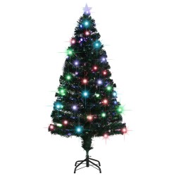 Arbre de Noël pré-éclairé avec support 150 cm fibre optique 