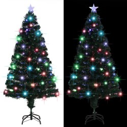 Arbre de Noël pré-éclairé avec support 150 cm fibre optique 