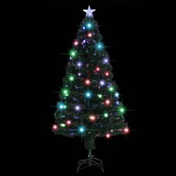 Arbre de Noël pré-éclairé avec support 150 cm fibre optique 