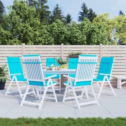 Coussins de chaise à dossier haut lot de 6 turquoise 