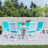 Coussins de chaise à dossier haut lot de 6 turquoise 