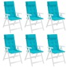 Coussins de chaise à dossier haut lot de 6 turquoise 