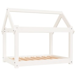 Lit pour chien Blanc 81x60x70 cm Bois de pin solide 