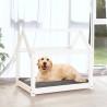 Lit pour chien Blanc 81x60x70 cm Bois de pin solide 