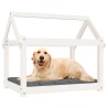 Lit pour chien Blanc 81x60x70 cm Bois de pin solide 