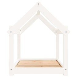 Lit pour chien Blanc 81x60x70 cm Bois de pin solide 