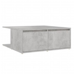 Table basse gris béton 80x80x31 cm bois d'ingénierie 