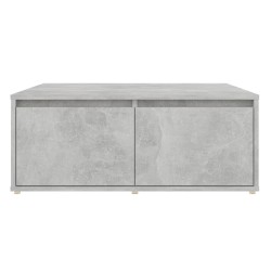 Table basse gris béton 80x80x31 cm bois d'ingénierie 