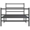 Cadre de lit métal sans matelas avec pied de lit noir 107x203cm 