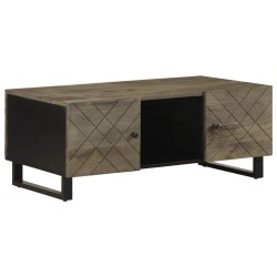 Table basse noir 100x54x40 cm bois massif de manguier 